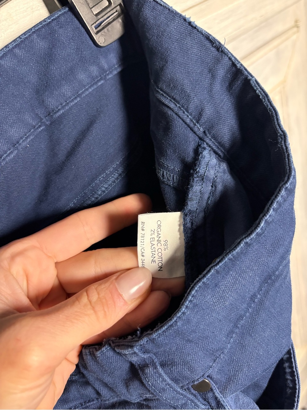 Eileen‎ Fisher Navy Organic Cotton High Waisted Jeans Stretch Minimalist Classic - Picture 5 of 8